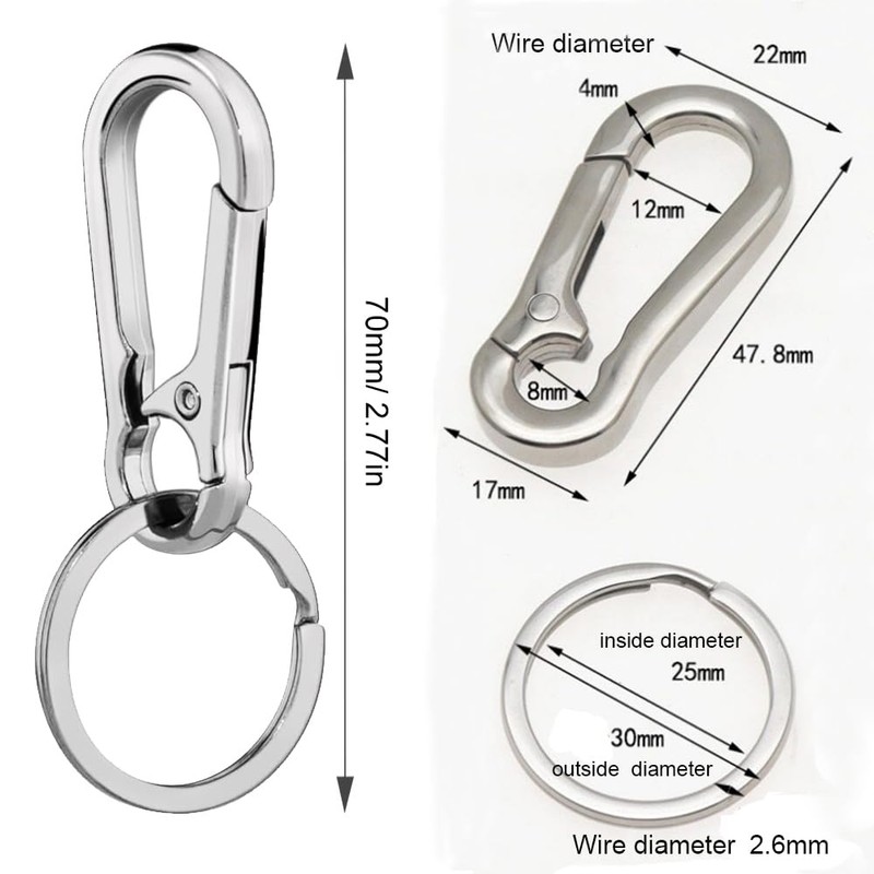 Metal Keychains Keyring Key Chain Ring Holder Organizer Clip Key