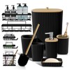 Clara Clark - Juego de Accesorios de baño Negro, Juego