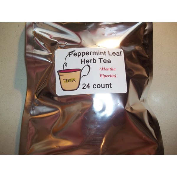 Peppermint Leaf Herb Tea Bags (Mentha piperita)  24 count