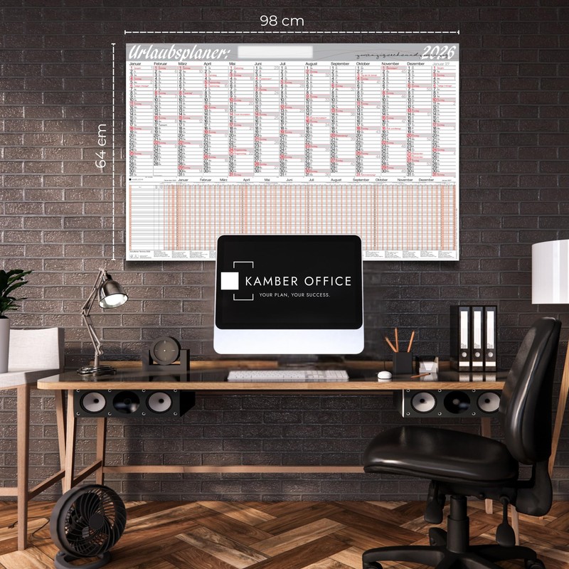 XXL Wall Calendar with Holiday Planner 2026 Employees - Large