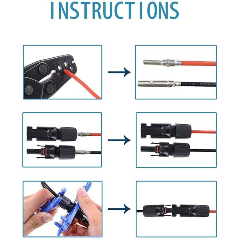 QeeHeng Solar Crimping Tool Kits, for 2.5/4.0/6.0mm² Solar Panel PV