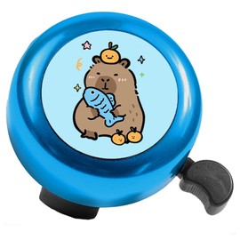 LUKIUP Capybara Children's Bicycle Bell, Capybara Bicycle Bell, Children's Bicycle Accessories for Child Boy Birthday Tricycle, Mountain Bike, Children's Bicycle (Blue)