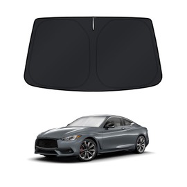 KUST Windshield Sun Shade for Infiniti Q60 Coupe 2017-2022 Window Sunshade Sun Visor Protector Foldable Blocks UV Rays Keep Your Car Cooler