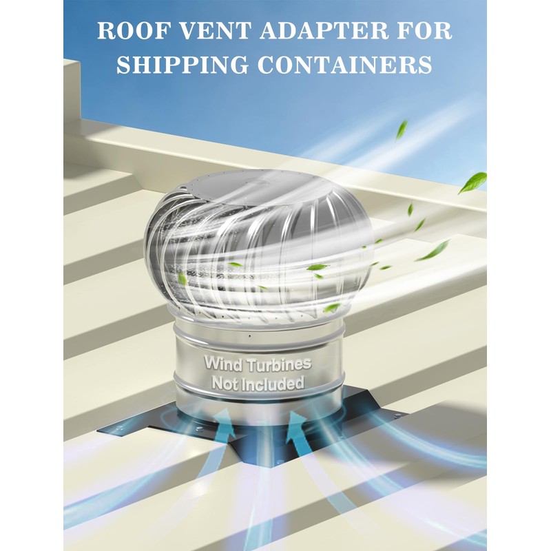 8" Roof Whirlybird Turbine Vent Adapter for Shipping Containers –