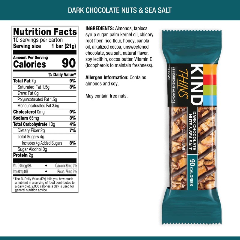KIND THINS Dark Chocolate Nuts & Sea Salt Bars (Now