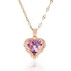 Dijes Para Mujer Collar Corazón cadena chapado en oro rosa