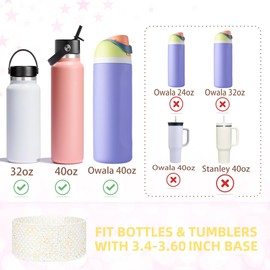 UBEEKOO Silicone Boot for Owala Water Bottle 40 oz, Anti-Slip Protective Sleeve for FreeSip/Twist/Flip Stainless Steel Water Bottles Accessories,Gold