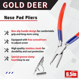 GOLD DEER Glasses Nose Pad Pliers Nose Pad Arm Repair Tools Eye Glasses Frame Pliers Glasses Adjustment Tools Glasses Repair Pliers