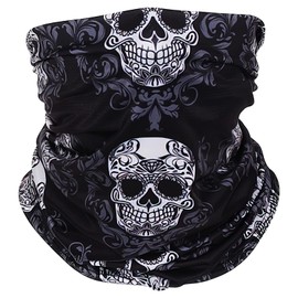 CycleZT Skull Neck Gaiter Mask for Men & Women Motorcycle Riding Fishing Cycling Sports (Diamond skull)