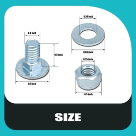784-5581A 790-00120-0637 784-5581A-0637 Carriage Bolts Nuts for Shave Plate Scraper Bar (5/16-18)-5/8" 712-3010, 736-0242, 710-0260- Set of 4