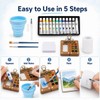 9PCS Travel Watercolour Set,Mini Watercolour Paint Set Travel WoodenPalette