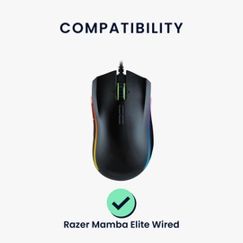 kwmobile Mouse Feet Replacement Compatible with Razer Mamba Elite Wired Computer Mouse Skates Sticker - Black