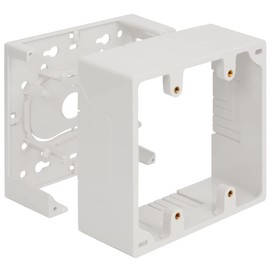 ICC Surface Mount Back Box Junction, Double Gang, Raceway Compatible for Voice, Data, CATV, Fiber, Audio, and Video, White