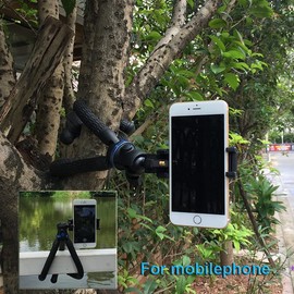 SIOTI Mini Tripod, Flexible and Portable, with Adjustable Mobile Phone Bracket, Compatible with Mobile Phone, Camera, Action Camera, Projector,Monitor, Light(Blue)