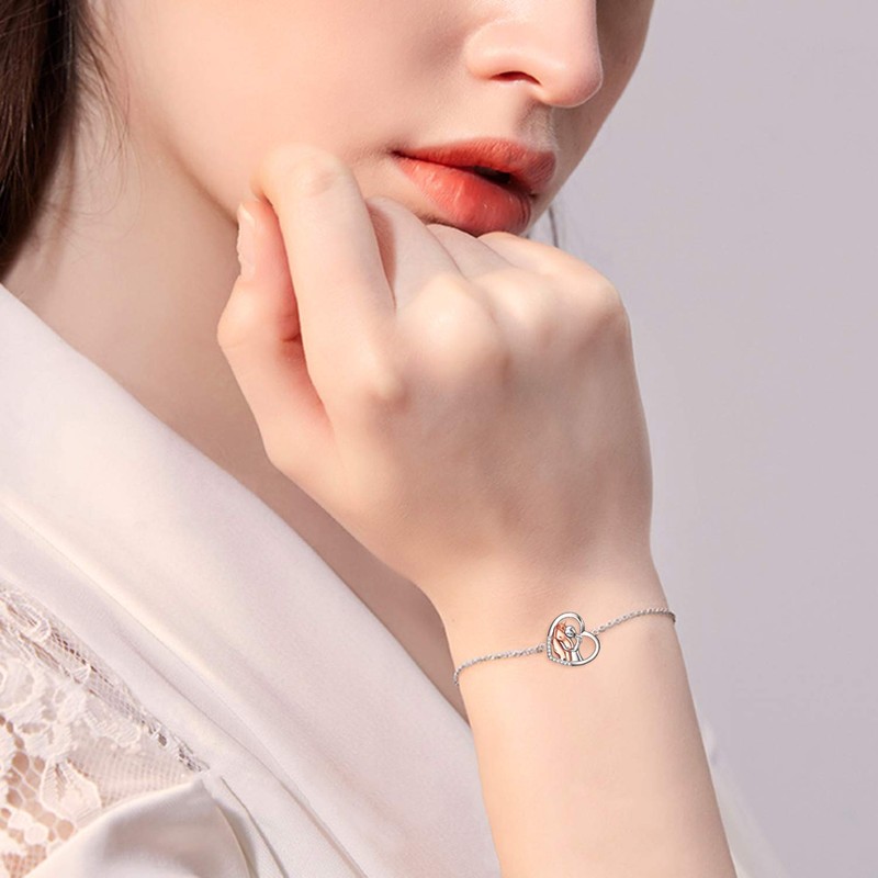 YFN Rose Gold Girls' Horse Bracelet Sterling Silver Adjustable Bracelet