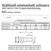 Drahtseile24 Steel Rope Fitness Rope Black 4 mm 140 kg