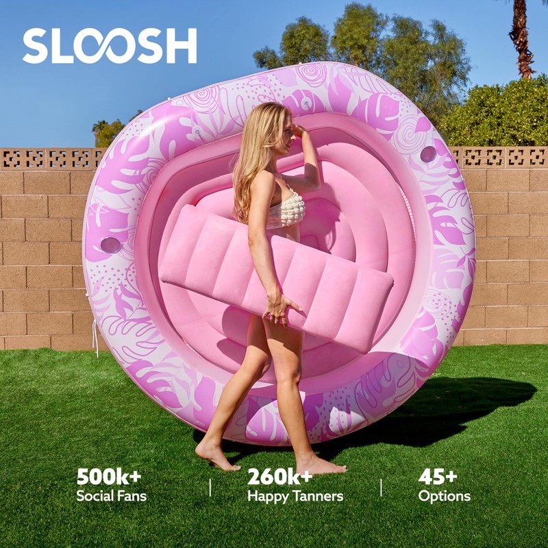 SLOOSH Inflatable Tanning Pool Lounger Float,72" x 65" Pool Floats