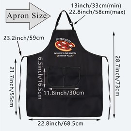 PLITI Pizza Apron With Pockets Pizza Lover Gift Pizzatarian Gift Pizzaologist Devoted To The In-Depth Study Of Pizza Gift (Study Of Pizza APU)
