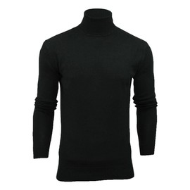 Brave Soul Mens Roll Polo Neck Jumper Hume' , Black, M