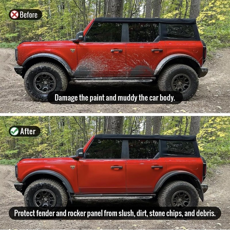 Mud Flaps for Ford Bronco 2021-2026 Front and Rear Splash