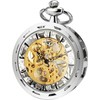 SIBOSUN Steampunk Transparent Open Face Pocket Watch for Men Women