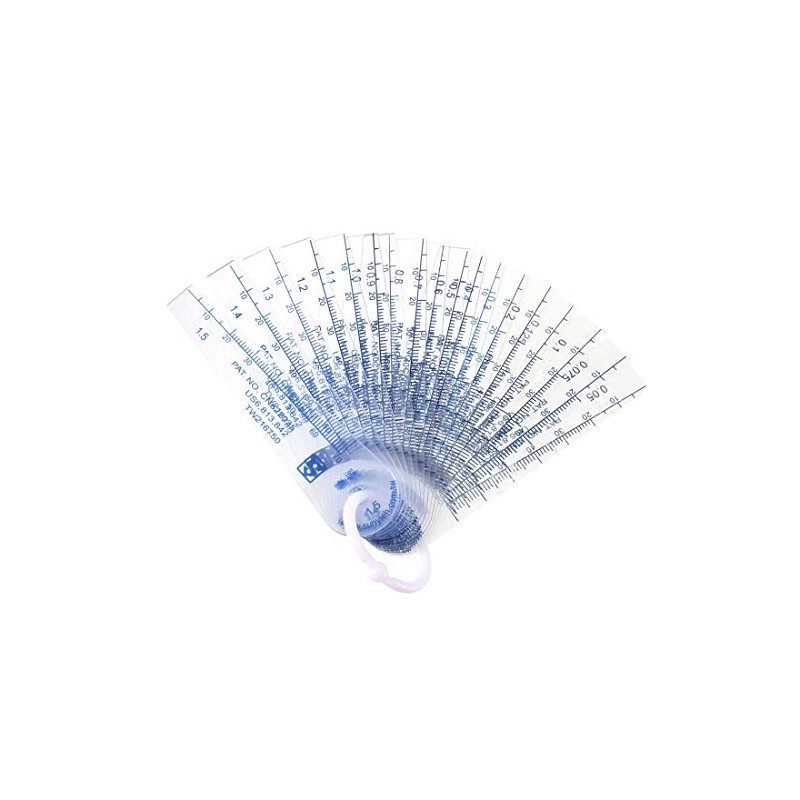 uxcell 18 in 1 Plastic Feeler Gauge 0.05-1.5mm Thickness Gap