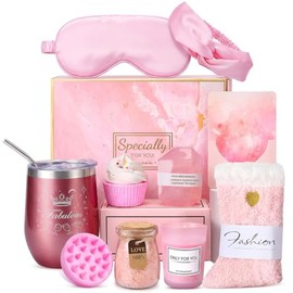 Regalos para Mujeres, 12PCS Paquete de Cuidado Personal para Mujer, Caja Regalo de Bath SPA para Mujer, Sets para Baño y Cuerpo Relajante, Regalos Cumpleaños Para El Día De La Mamá, Velas Aromaticas