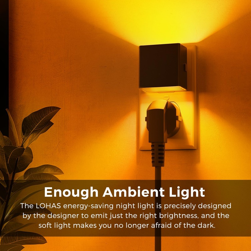 L LOHAS LED Night Light,Night Lights Plug into Wall,[2-Pack] Dimmable