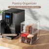 2 Pack Clear Tea Bag Organizers with Adjustable Dividers, Stackable