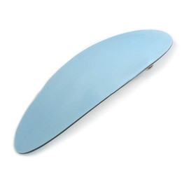 Pastel Blue Acrylic Oval Barrette/Hair Clip In Silver Tone - 95mm Long