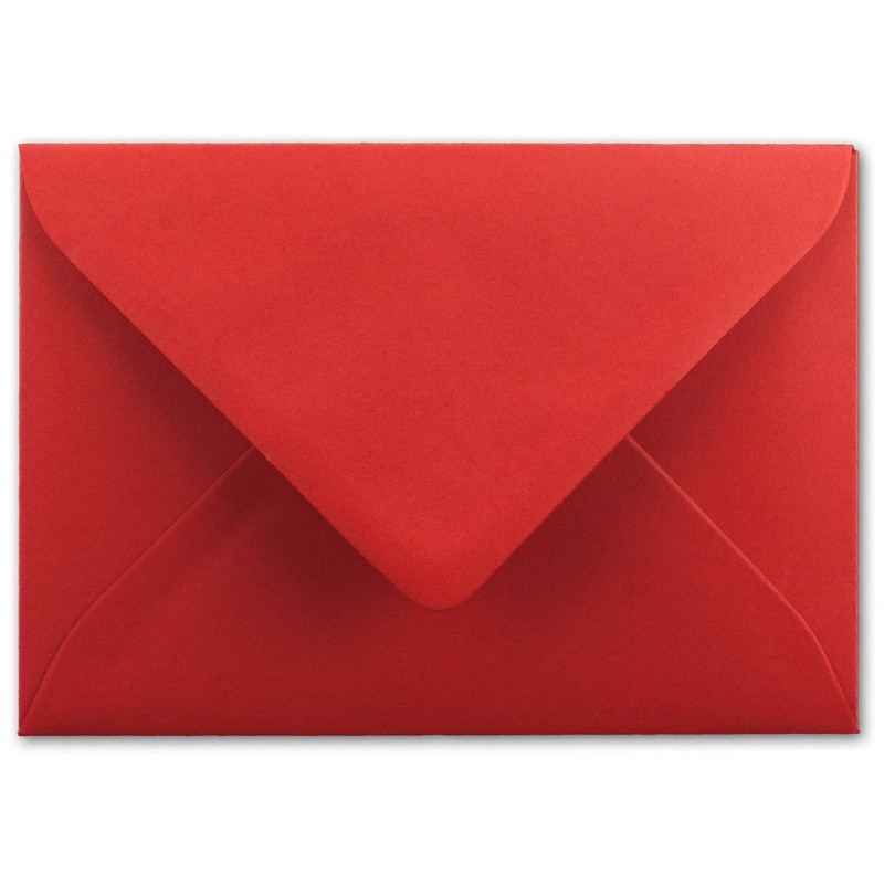 C7 envelopes, pointed flap, wet glue.