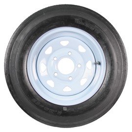 eCustomrim 11C Trailer Tire + Rim 5.30-12 530-12 5.30 X 12 12" Heavy Duty Load Range C Tire 5 Lug Wheel White Spoke