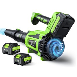 Leaf Blower Cordless - 650CFM Brushless Motor Leaf Blower with 6-Speed Control & Ergonomic Handle - Includes 2 x 5.0Ah Batteries & Fast Charger - Blowers for Lawn Care, Yard, Patio, Leaves, Snow, Dust