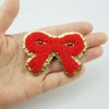 SaktopDeco 12 PCS Bow Patches Red Pink White Bow Iron