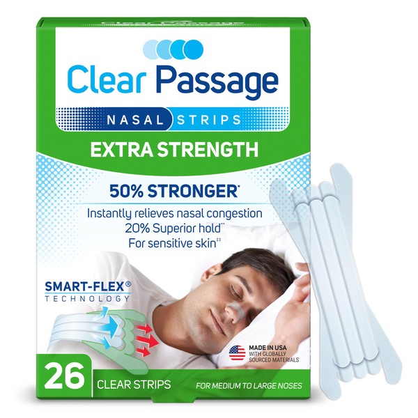Clear Passage Clear Passage Nasal Strips Extra Strength, Clear, 26
