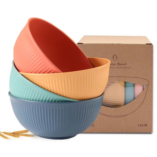 LRUUIDDE Unbreakable Cereal Bowls 24 oz -Reusable Wheat Straw Fiber