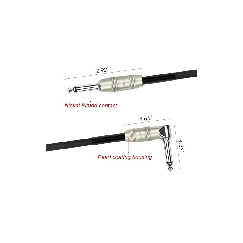 Kirlin Cable IP-202PR-20/BK - 20 pies - Cable de instrumento