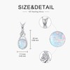 MOTIEL 925 Sterling Silver Oval Opal with Genuine Diamond Pendant