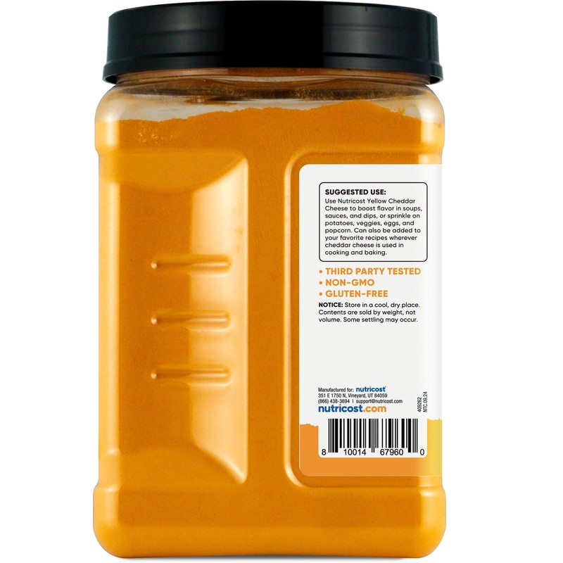 Nutricost Pantry Yellow Cheddar Cheese Powder (2.5 Pounds Per Bottle)