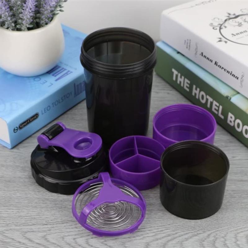 Protein Shaker with Powder Compartment Cup 500 ml Hand Premium