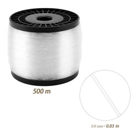 HEIHAK 500m x 0.8mm Clear Nylon Fishing Line, Monofilament, Single Strand, 20lb Test, Ideal for Fishing, Crafts and DIY Projects