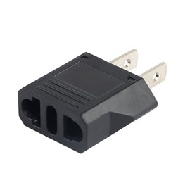 Ecoofor EU Europe to US USA Travel Power Plug Adapter Converter,2 pin Conversion Plug,Black,6A 110V