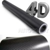AUTOGOODY 15ft x 5ft Gloss Black 4D Carbon Fiber Vinyl