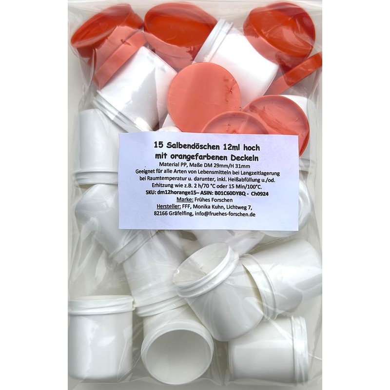 Frühes Forschen 15 ointment cans, high, 12 ml capacity with