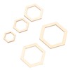 205Pcs Hexagonal Wooden Cutouts 5 Sizes Light Durable Odourless Blank