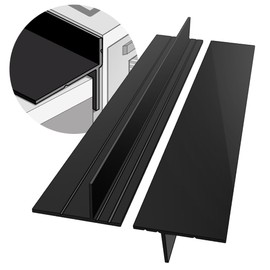 Silicone Stove Gap Covers Folding,25 Inches Stove Gap Filler 2pcs,Kitchen Sealing Strip Between Electric Stove,Countertop,Oven Spacer Black