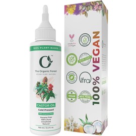 The Organic Forest  VEGAN PURE NATURAL Aceite De Ricino Orgánico Prensado En Frío Para Cabello, Piel, Pestañas, Cejas - Puro, Sin Hexanos, Aceite...  