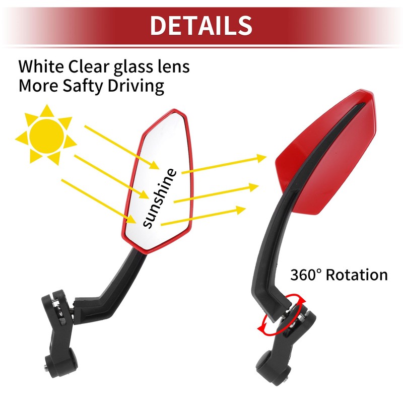 ACROPIX M8/M10 Motorcycle Rear View Mirrors Bar End Side Mirrors
