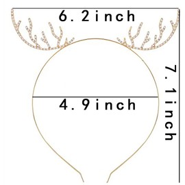 Christmas Antler Headband for Xmas Party Tiara for Girls Boys Rhinestone Reindeer Headband Christmas Hair Accessories for Xmas Party Supplies