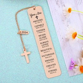 2024 First Communion Baptism Gifts for Teenage Girls Boys Women Men Religious Christian Spiritual Gifts Bookmark for Women Teens Mom Friend Teacher Cowoker Christmas Graduation Gift for Women Men Girl